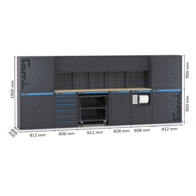Vendita online Arredo per officina e garage da 4560x495x1900 mm.